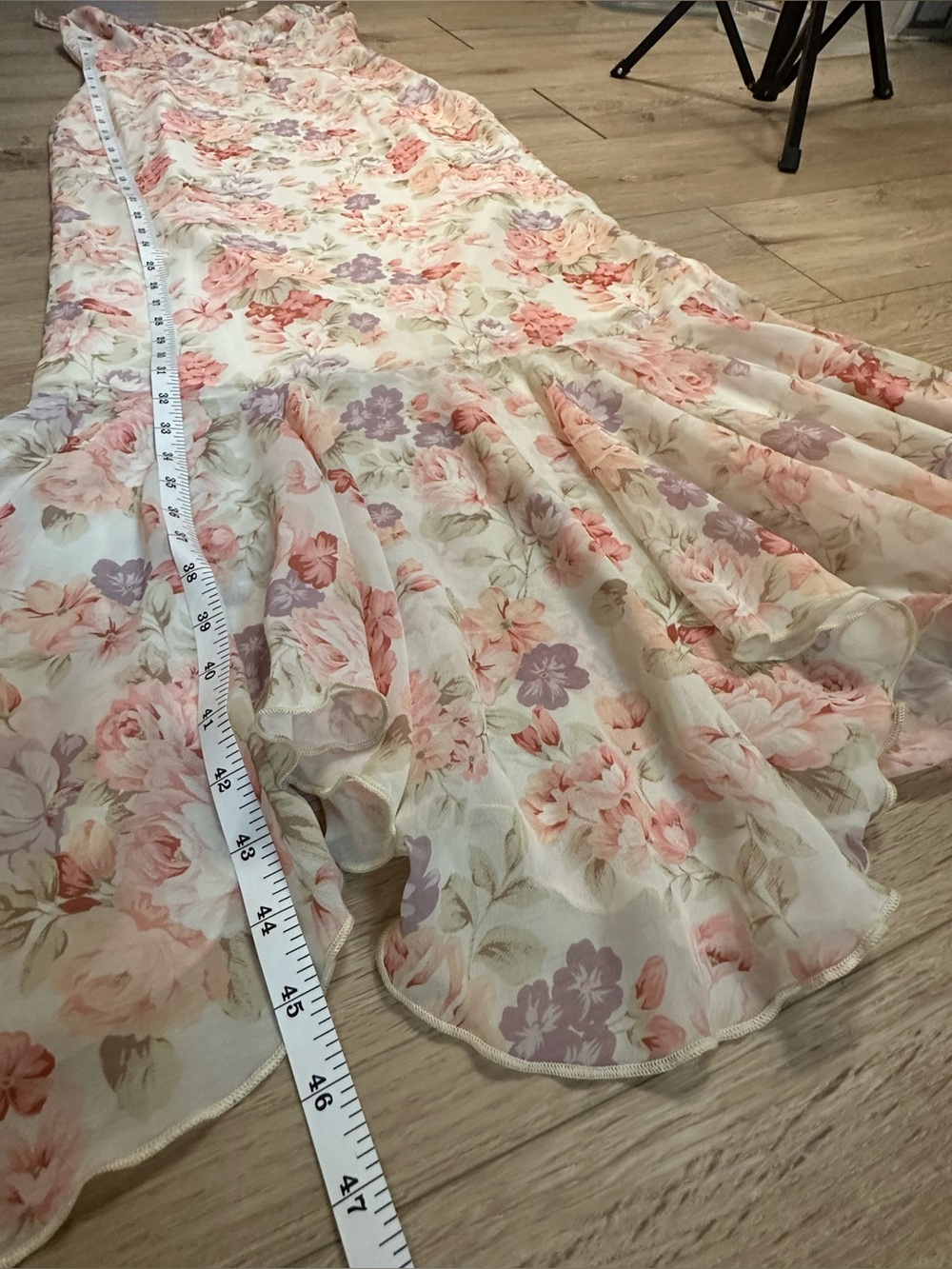 Commense Floral/ Garden Romantic Slip Maxi Dress in Cream and Pink *Cottagecore - Picture 5 of 7
